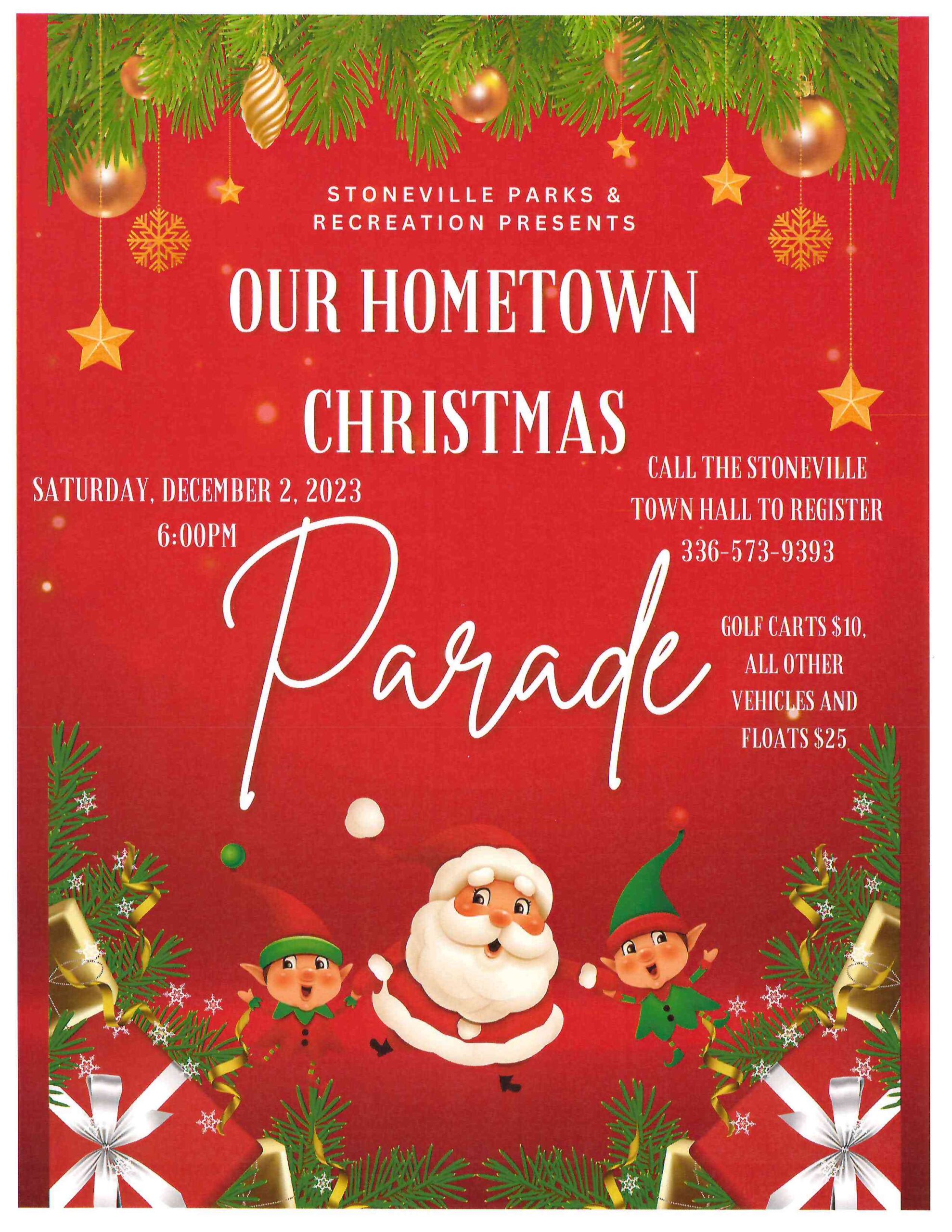 Stoneville Hometown Christmas Parade 2023 Town of Stoneville, NC